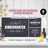 First Day of School Signs 2025-2026 - Chalkboard