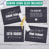 First Day of School Signs 2025-2026 - Chalkboard