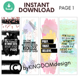 Faith-Filled Watercolor Bookmarks - Forest Rose Creative