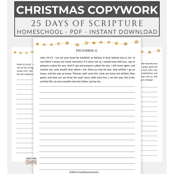 Christ-Centered Christmas Copywork - 25 Days