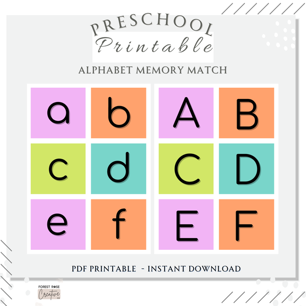 Upper and Lowercase Letter Matching Game