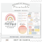 Printable First Day of Homeschool Planner