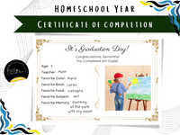 Homeschool Year Completion Certificate: Printable Template