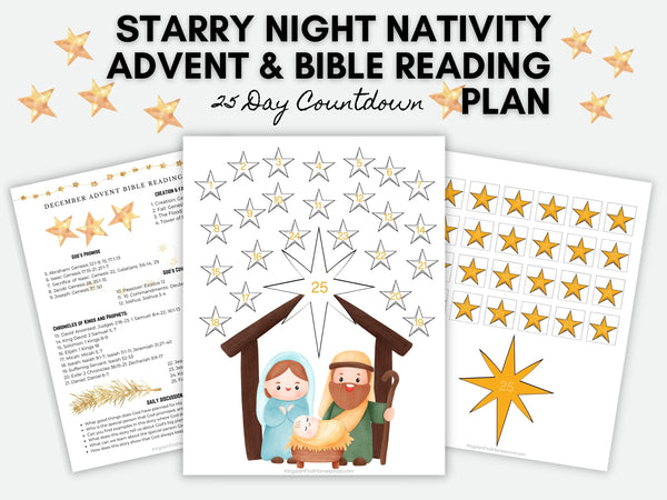 Starry Night Nativity Advent Activity and Bible Reading Plan