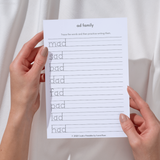 Word Family Tracers Printable