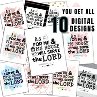 Christian Wall Art Joshua 24:15 - As for Me and My House We Will Serve the Lord - Forest Rose Creative