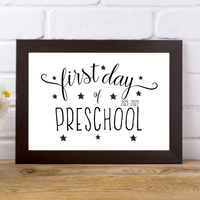 Modern First and Last Day of Preschool Signs - 2021-2022 - Forest Rose Creative
