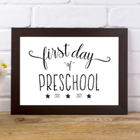 Modern First and Last Day of Preschool Signs - 2021-2022 - Forest Rose Creative
