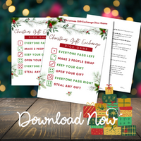 Christmas Gift Exchange Dice Game - Forest Rose Creative