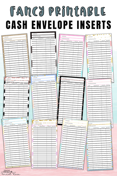 Fancy Printable Cash Envelope Inserts - Forest Rose Creative