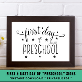 Modern First and Last Day of Preschool Signs - 2021-2022 - Forest Rose Creative