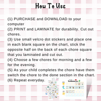 Kids Daily Responsibilities Chart - Forest Rose Creative
