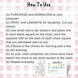 Kids Daily Responsibilities Chart - Forest Rose Creative