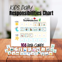 Kids Daily Responsibilities Chart - Forest Rose Creative