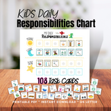 Kids Daily Responsibilities Chart - Forest Rose Creative