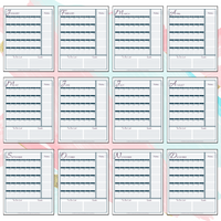 Single Page Undated Planner Calendar Sheets - 12 Months - Forest Rose Creative