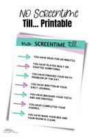 Screentime limit printable