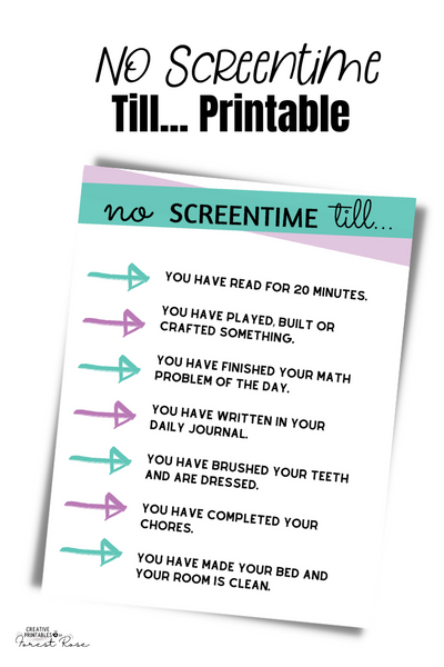 Screentime limit printable
