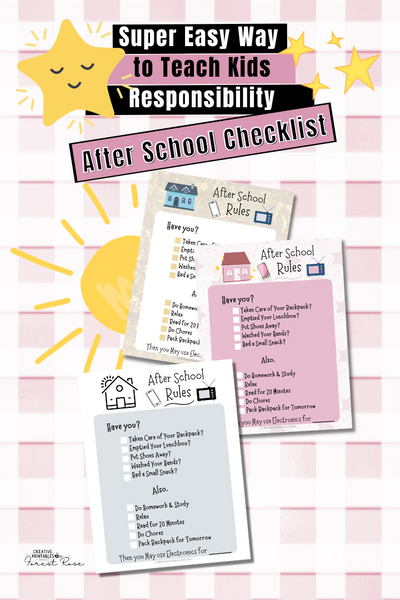 After School Checklist - Forest Rose Creative