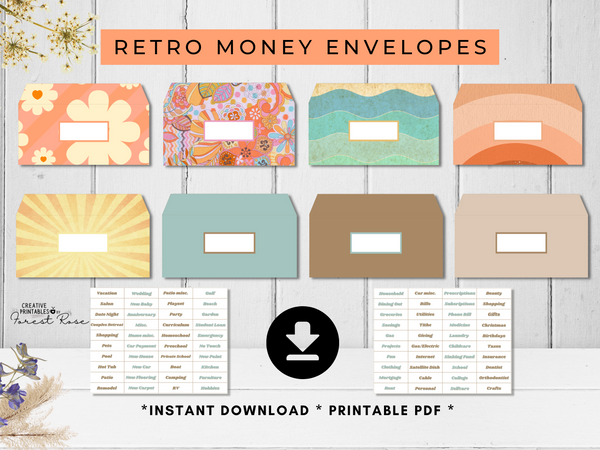 RETRO Printable Cash Envelopes