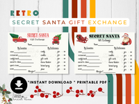 Retro Printable Secret Santa Gift Exchange Questionnaire