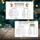 Printable Secret Santa Questionnaire for Gift Exchange - Forest Rose Creative