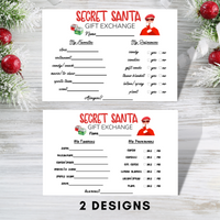 Printable Secret Santa Questionnaire for Gift Exchange - Forest Rose Creative