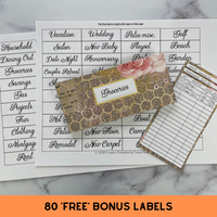 Vintage Bee Cash Envelope System - Forest Rose Creative