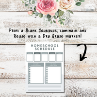 Printable Homeschool Schedule Template Editable in Canva