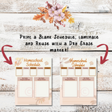 Printable Homeschool Schedule Template Editable in Canva
