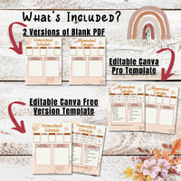 Printable Homeschool Schedule Template Editable in Canva