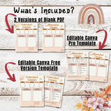 Printable Homeschool Schedule Template Editable in Canva