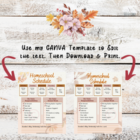 Printable Homeschool Schedule Template Editable in Canva