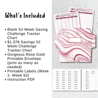 52 Week Money Saving Challenge System - Forest Rose Creative
