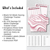 52 Week Money Saving Challenge System - Forest Rose Creative