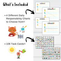Kids Daily Responsibilities Chart - Forest Rose Creative